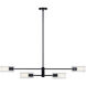 Velestino 4 Light 5.25 inch Black Chandelier Linear Ceiling Light